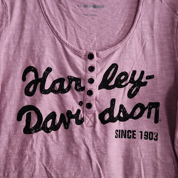 Harley-Davidson Long sleeve scoop neck tee. - Picture 2 of 3